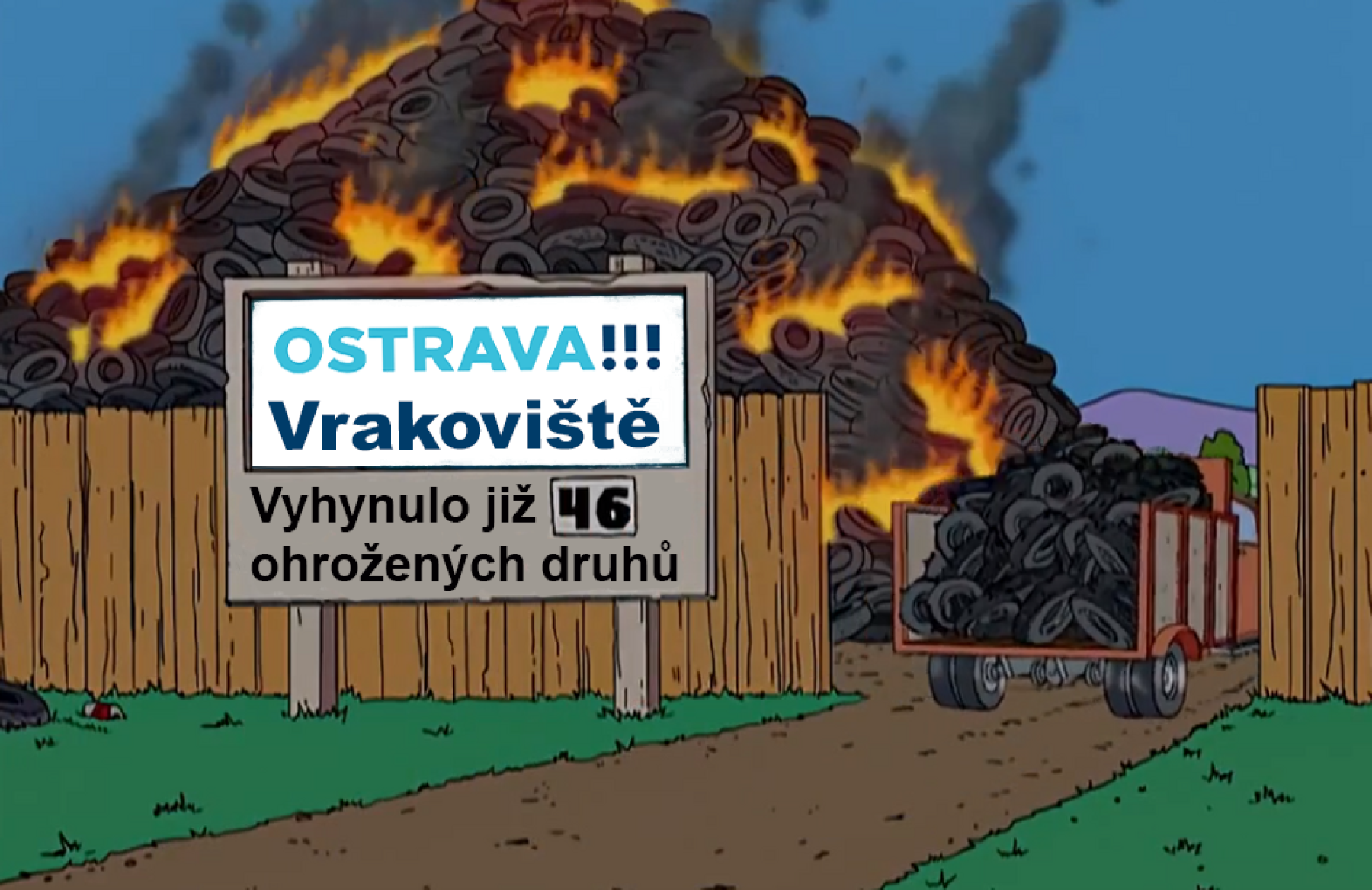 Vzduch v Ostravě je nejčistší za poslední půlstoletí, místní na protest zapálili vrakoviště