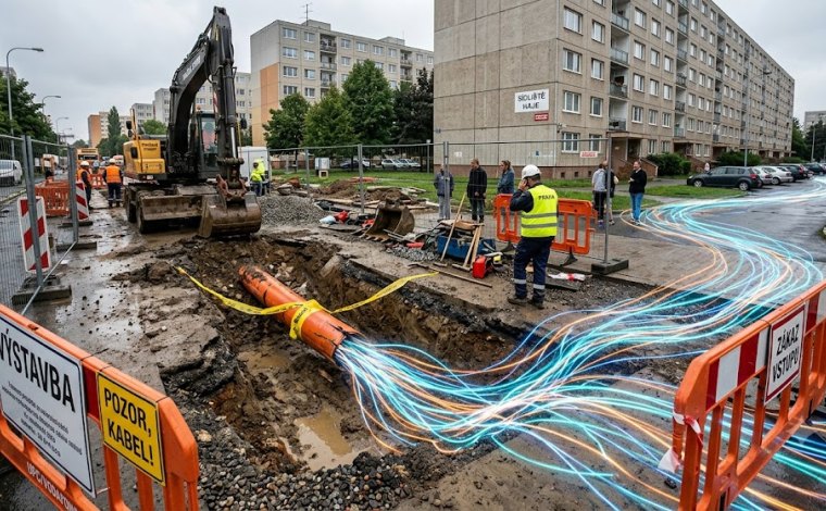Bagrista přerušil kabel optického připojení k internetu. Ulici zalilo 14578 terabajtů dat.